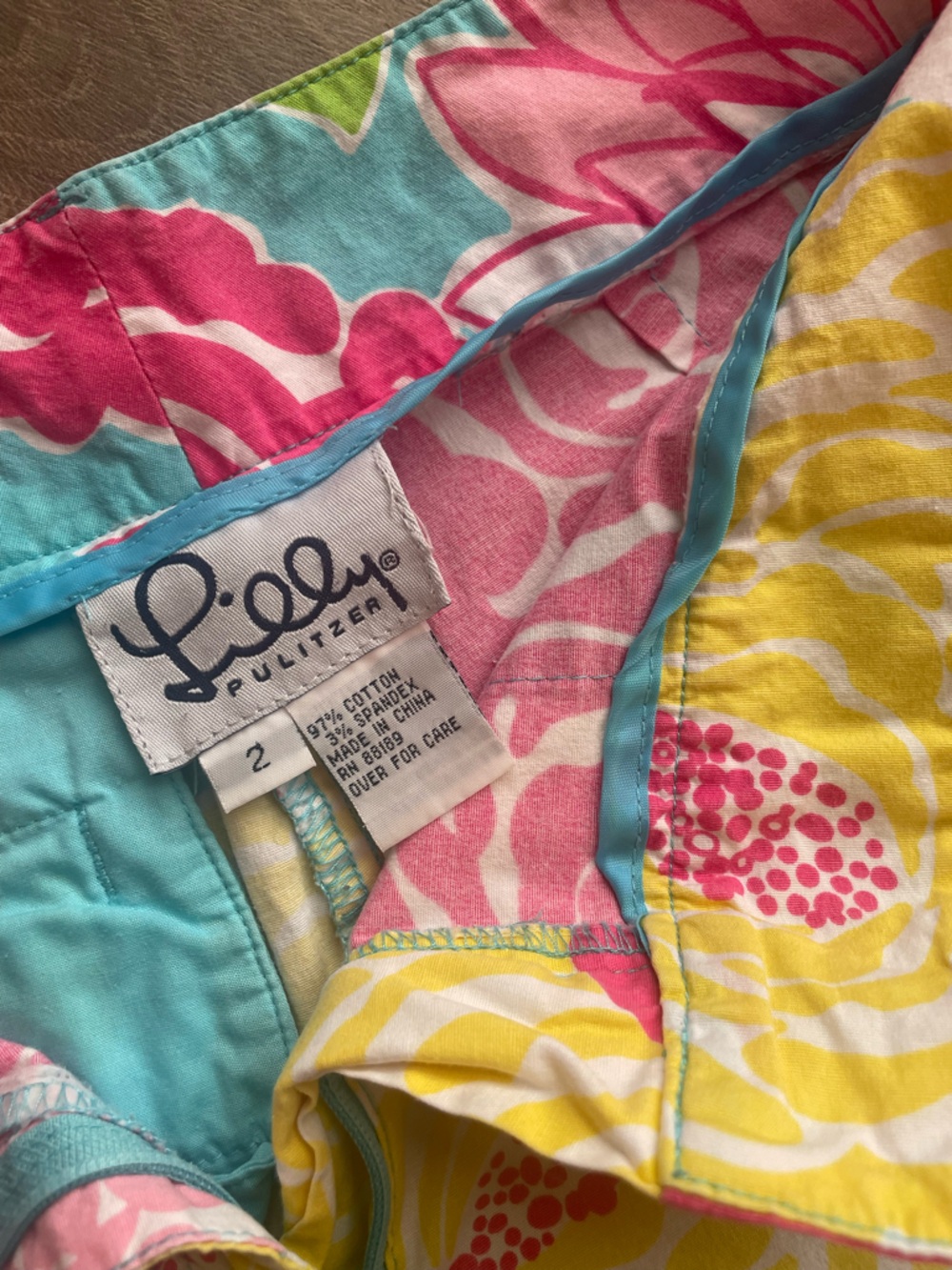 Lilly Pulitzer Floral Cotton Pants - Pink, Yellow & Blue - Picture 5 of 5